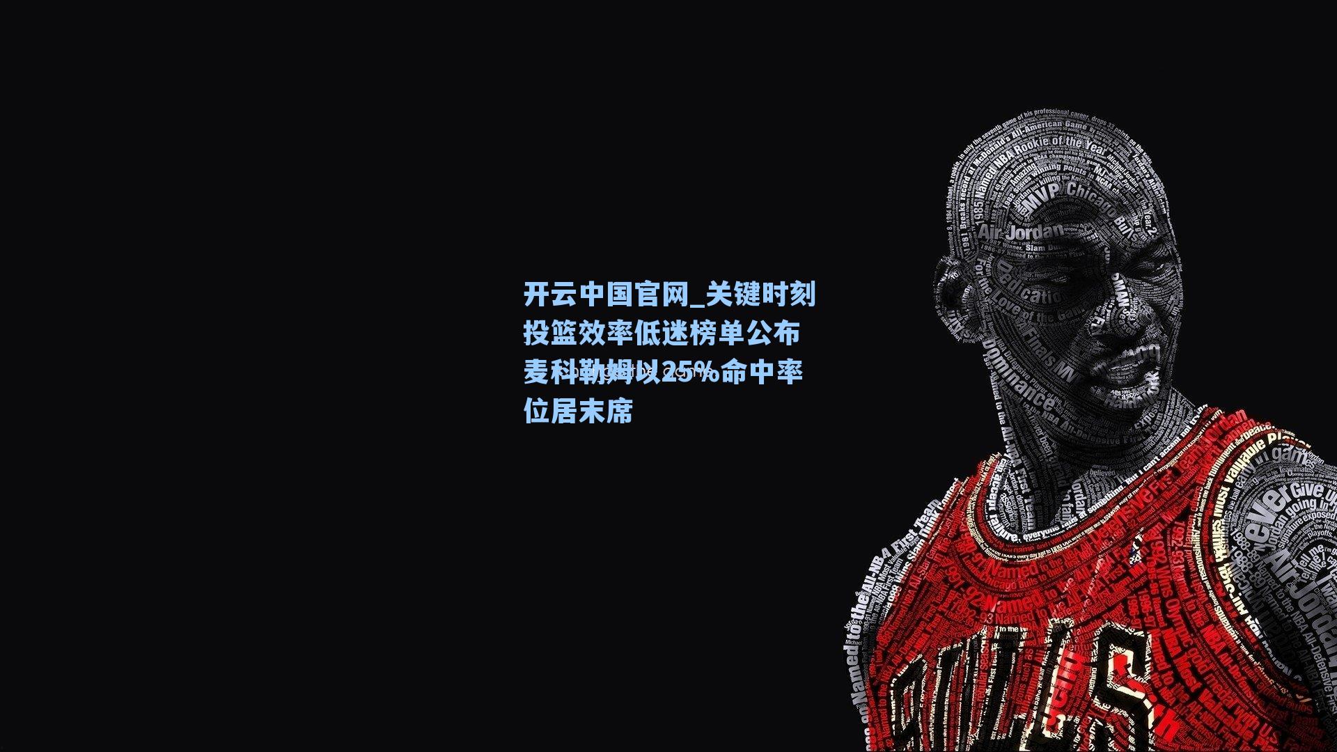 开云中国官网_关键时刻投篮效率低迷榜单公布 麦科勒姆以25%命中率位居末席